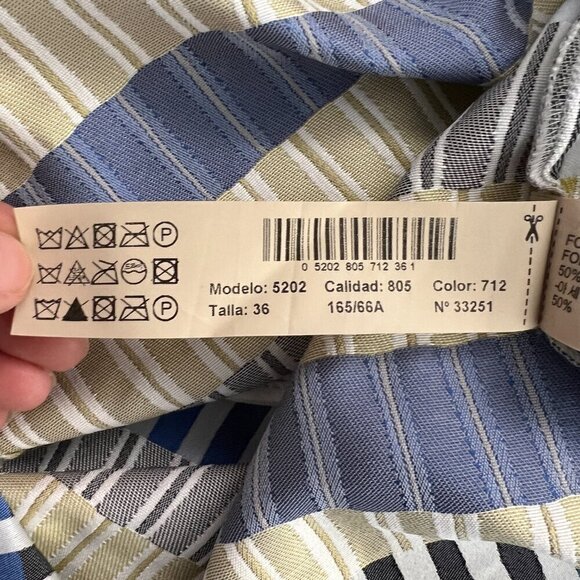 Massimo Dutti Geometric Jacquard Stripe Pockets Box Pleat A-Line Mini Skirt Sz 4 - Picture 14 of 15